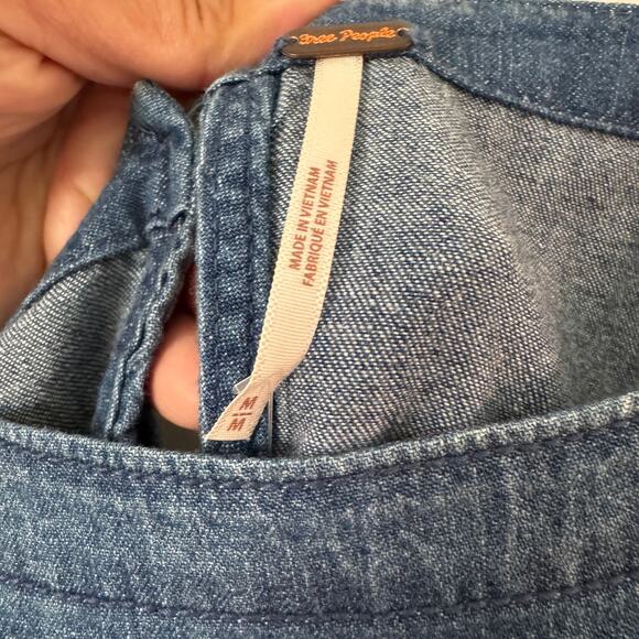 FREE PEOPLE Memories Of You Denim Tunic Top Size Medium NWT - Picture 6 of 9